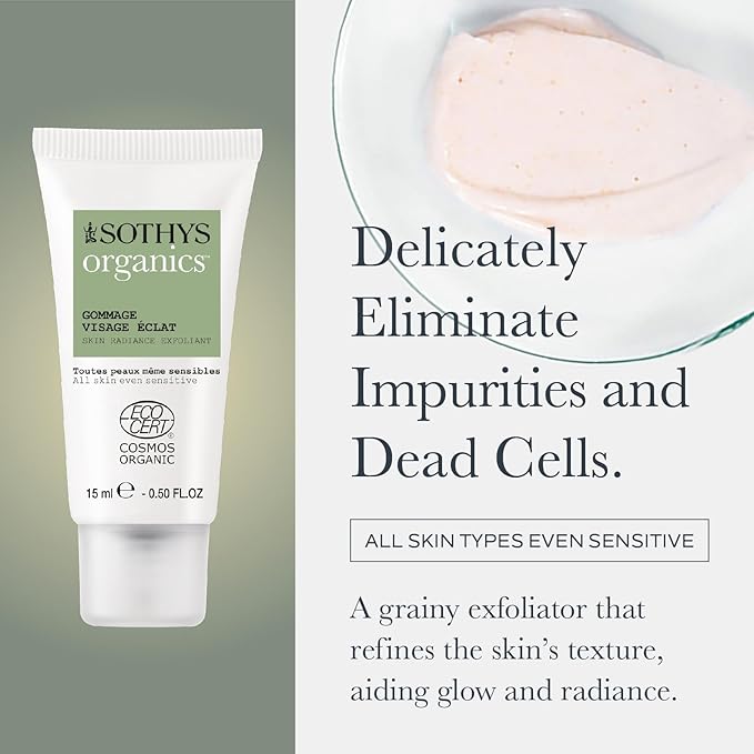SOTHYS Skin Radiance Exfoliant | Gentle Organic Face Scrub for Exfoliating, Formulated for All Skin Types, Even Sensitive | Vegan Formula for Radiant Skin