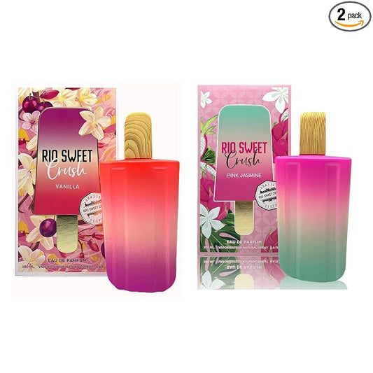 A CENTER Rio Sweet Crush Vanilla Perfume Set for Women - Floral Fragrance Gift Set with Vanilla,Sweet Fruity, Powdery, Woody&Musky | 3.4 Fl Oz Each Eau De Pafume