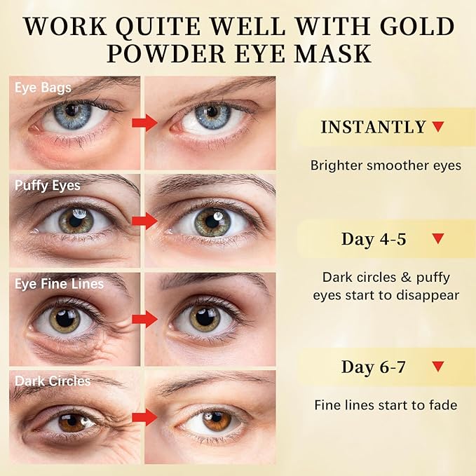 Under Eye patches (64 pcs)-24K Gold Eye Mask with Hyaluronic Acid, Cooling Eye Care for Puffy Eyes & Dark Circles Treatments,Reduce Under Eye Bags and Smooth Wrinkles