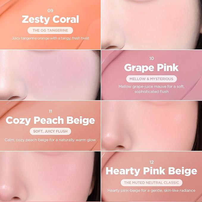 lilybyred Luv Beam Cheek Balm | Heart-Shaped Korean Cream Blush, Semi-Matte Finish, Long-Lasting, Blendable & Buildable, Soft Creamy Texture, Lightweight, Natural Flush, 0.12 oz. (06 Fluffy Peach)