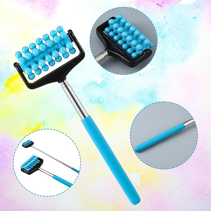 LemonRoad 25 Pieces Back Massager Bulk Gifts for Men Women Handheld Back Scratchers Bulk Telescopic Muscle Massager Roller Massage Gift for Coworker Neck Stick Tool Adults Body Relax, Assorted Color