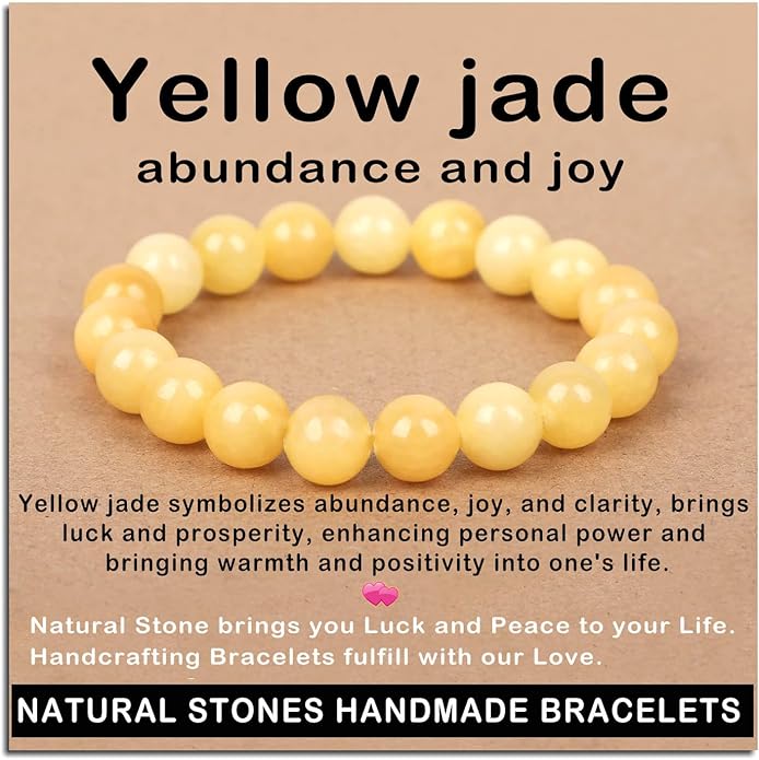 AD Beads Handmade Gemstone Stretch Elastic Bracelet Crystal Healing Reiki Nature's Beauty and Spiritual Essence Unisex