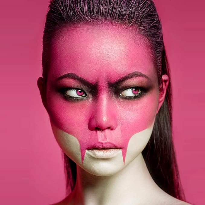 MEICOLY Hot Pink Face Body Paint for SFX Halloween Special Effects Makeup,30g/1.05oz Water Based Washable Face Paint,Pink Accessories for Spirit Week,Face Painting for for Adults and Children