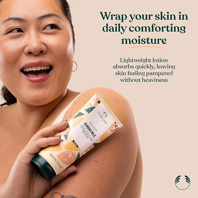The Body Shop Almond Milk and Honey Body Lotion – Hydrating & Moisturizing Skincare for Dry and Sensitive Skin – Hypoallergenic – 6.7 oz