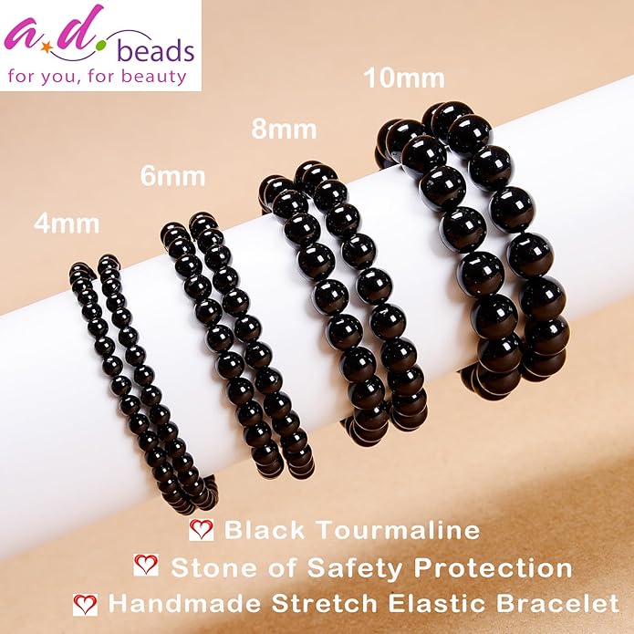 AD Beads Handmade Gemstone Stretch Elastic Bracelet Crystal Healing Reiki Nature's Beauty and Spiritual Essence Unisex