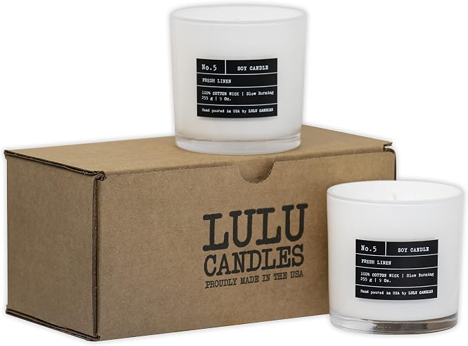 Lulu Candles | Amber, Rose & Sheer Musk II | Luxury Scented Soy Jar Candle | Hand Poured in The USA | Highly Scented & Long Lasting- 9 Oz. 2 Pack