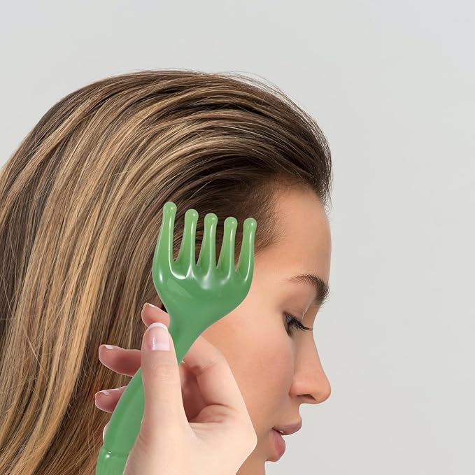 2pcs Resin Scalp Massager Tool and Finger Head Massager Comb Set for Scalp Relaxation, Meridian Acupoint Massage, Portable Head Scratcher for Home and Travel Use
