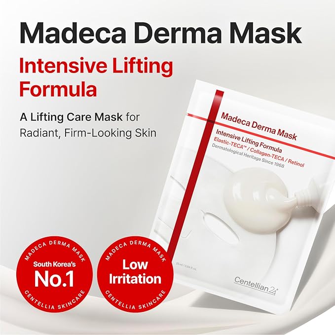 CENTELLIAN 24 Madeca Cream Time Reverse 50ml Signature Edition Set – 2 Creams + 2 Lifting Masks, Cica Anti Aging for Wrinkles, Firming and Centella Asiatica for Sensitive Skin, Korean Skin Care