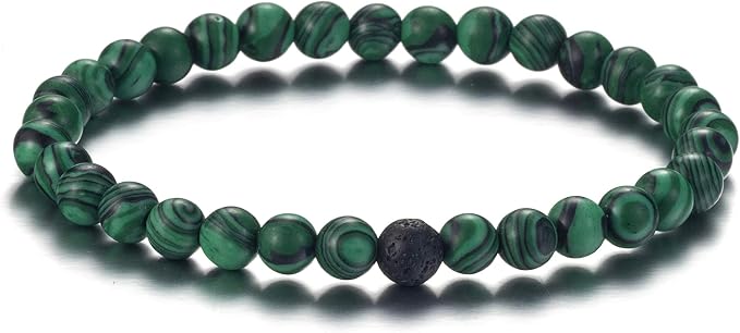 Softones 6MM Lava Rock Aromatherapy Anxiety Essential Oil Diffuser Beads Bracelet for Women Men,Friendship Couples Gifts Natural Stone Bracelets