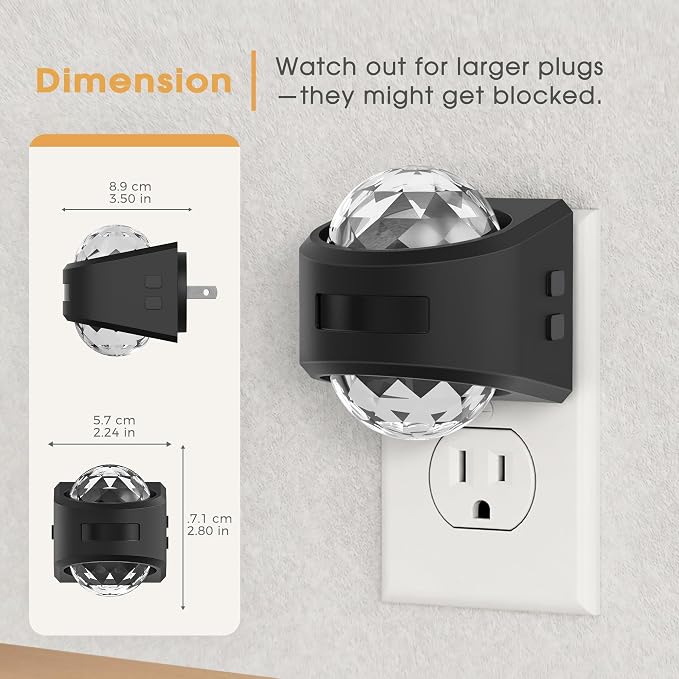 Motion Sensor Night Light Projector Dimmable Warm White Rotatable | night lights plug into wall dimming, dusk to dawn & motion sensor, 180°rotatable, 3000K bedroom hallway bathroom home decor