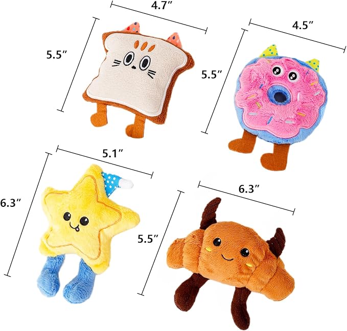 DODODOLA Stuffed Dog Toys Cute Sweeet with Crinkle Paper for Medium Large Dogs Puppy
