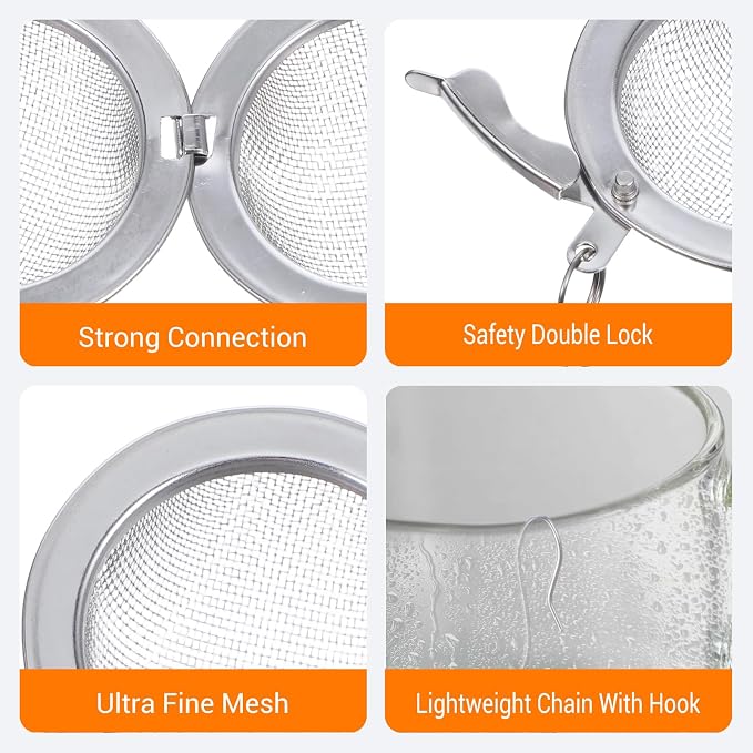 20Pcs Stainless Steel Mesh Tea Ball, 2 inches Tea Strainers, Loose Leaf Teas Infuser, Strainer Filters for Leaf Teas, Flavoring Herbal Spices, Seasonings