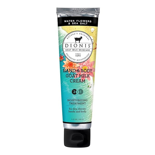 Dionis Goat Milk Hand & Body Cream Water Flowers & Sea Salt 3.3oz (Pack of 1)