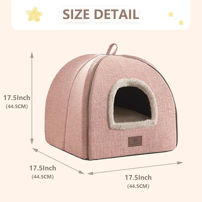WINDRACING Cat Bed for Indoor Cats - Cat Cave Cat House Cats Tent with Removable Washable Cushioned Pillow, Soft and Self Kitten beds