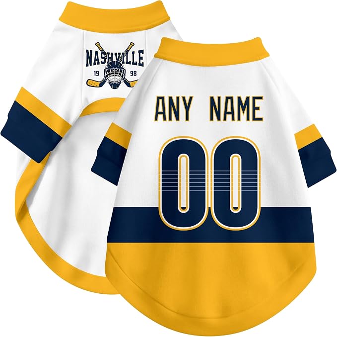 Nashville Dog Clothes Personalized Pet T Shirt for Dogs Gift | Custom Name Number Jersey Style Pet Shirt for Dog