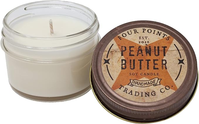 Peanut Butter Scented Candle, 4 Oz. Handcrafted Soy Wax Candles for Men & Women, Fragrant Aromatherapy Candle with Jar, Unique Room Scents, Relaxing Home Essentials for Mom, Daughter or Friend