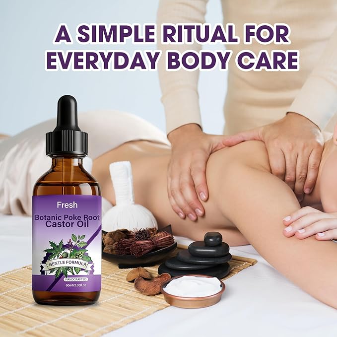 Poke Root and Castor Oil – Lightweight Moisturizing Skin Care Oil for Face & Body Use