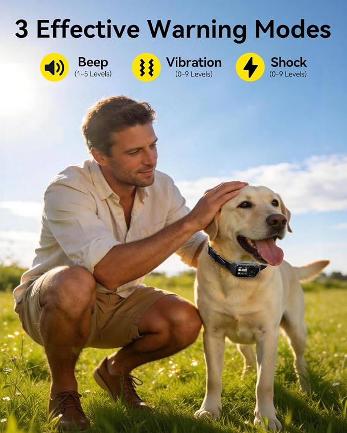 GPS Wireless Dog Fence with Customizable/Circular Boundary, Smart Portable Electric Dog Collar with 3 Correction Modes, Rechargeable, IPX7 Waterproof Pet Containment System for Outdoor Use