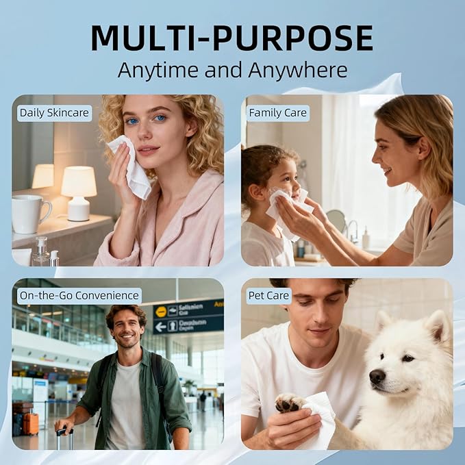 Disposable Face Towel XL (50 Count, 25x30cm) – Ultra Soft Lint-Free Facial Towels for Women Cleansing, Makeup Remover Dry Wipes, Travel Essentials, Bathroom & Guest Room Beauty Products