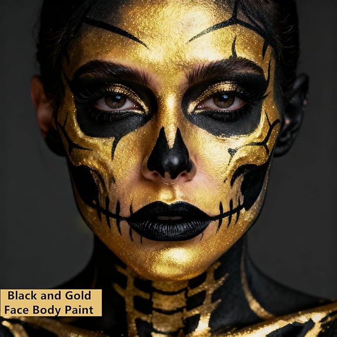 Go Ho Metallic Gold Face Body Paint Stick,Washable Gold Face Paint,Non-toxic Cream Body Paint for Halloween Costumes Cosplay SFX Makeup