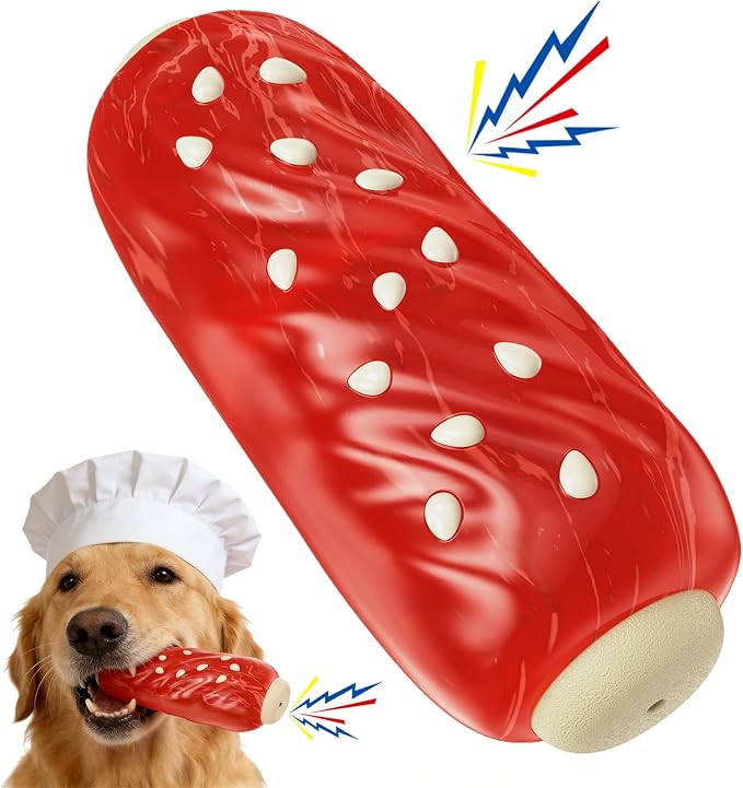 Tough Dog Chew Toys Indestructible Squeaky Toys for Aggressive Chewers Outdoor Swimming Interactive Tough Chew Toys for Medium and Large Dogs