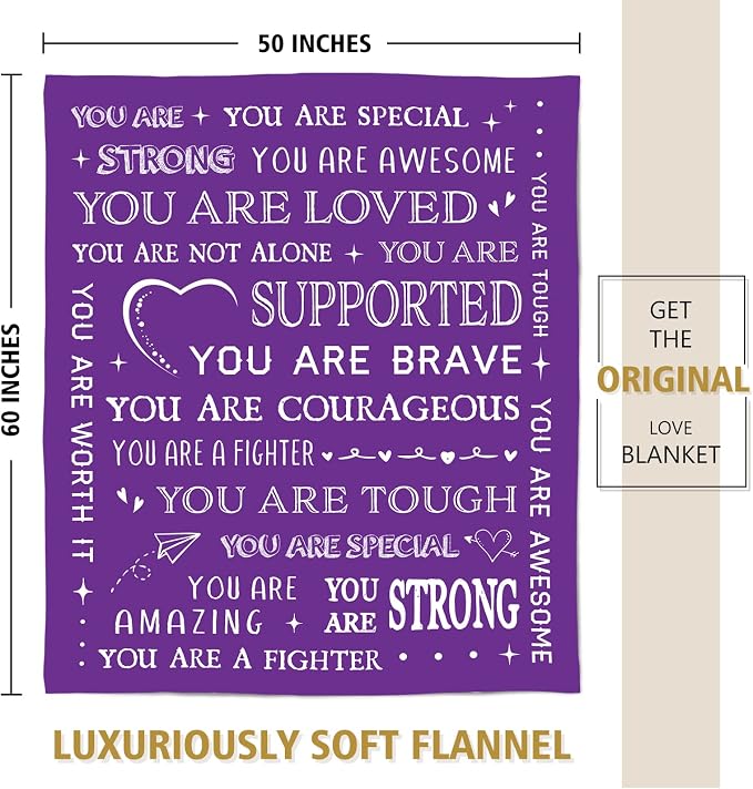 Gifts for Women- Get Well Blanket, Inspirational Gift for Her | Feel Better After Surgery Gifts, Thinking of You Gifts for Mom Grandma Aunt Friend Sister Daughter, 60'' x 50''