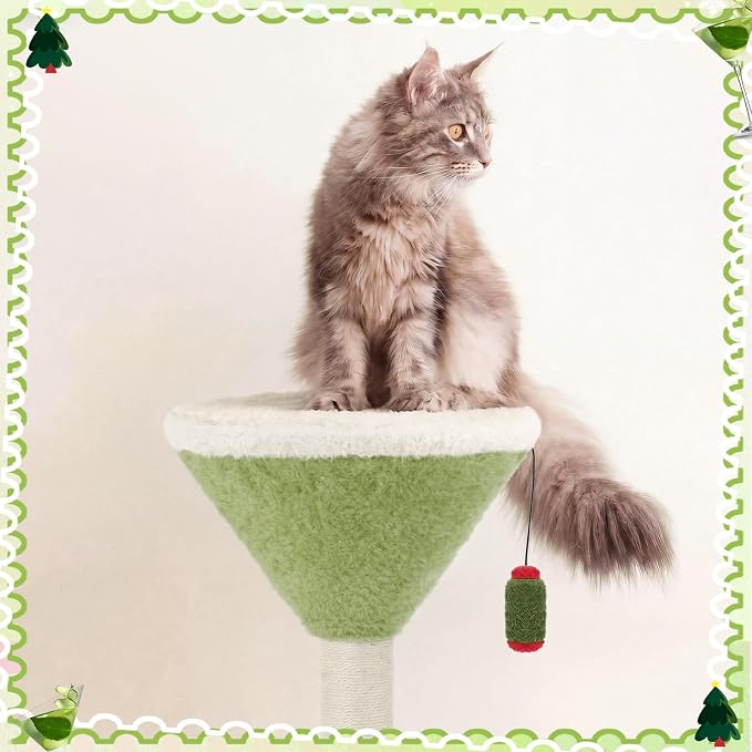 Sosation Olive Martini Cat Scratcher 19.7 H Cat Scratching Post Scratcher with Dangling Ball for Indoor Cats Scratching Post for Kittens and Medium Large Cats