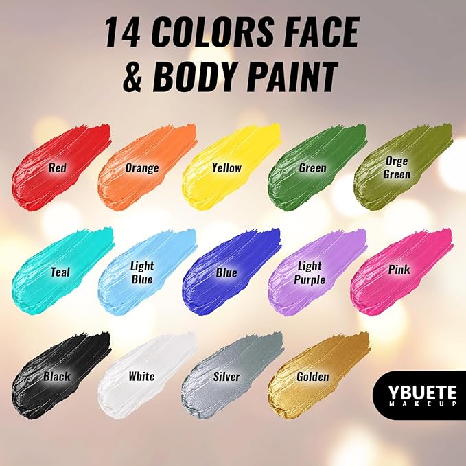 Golden Oil Based Face Body Paint Stick, Non-toxic Full-coverage Face Painting for Sun Goddess Makeup Halloween Cosplay Makeup, Waterproof Cream Golden Body Painting for Adults