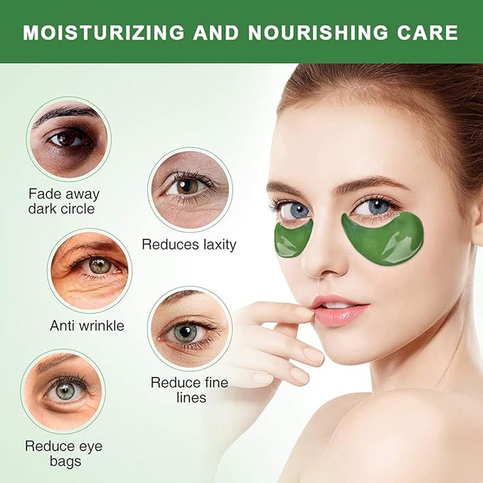 Under Eye Mask Patches, 30 Pairs Collagen Hydrating Moisturizing Smoothing Gel Pads for Puffy Eyes Bags,Dark Circles,Puffiness,Fine Lines,Wrinkles,Anti-Aging Avocado