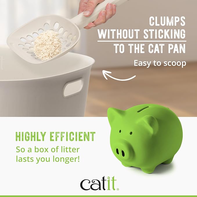 Catit Go Natural Pea Husk Clumping Cat Litter, Unscented, 12.3 lbs | Plant-Based, Eco-Friendly, Dust-Free & Flushable Cat Litter, Natural Clumping Formula, Low Tracking