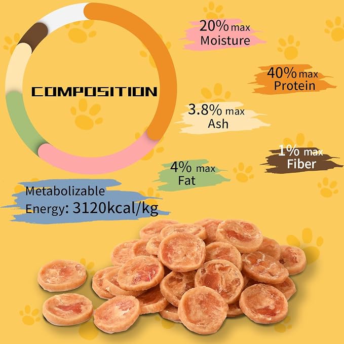 Dog Treats, Chicken Chips Grain Free Chewy Dog Snacks | Training Rewards for Small Medium Large Dogs