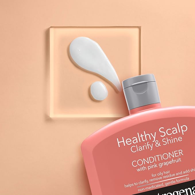 Neutrogena Exfoliating Healthy Scalp Clarify & Shine Conditioner for Oily Hair and Scalp, Anti-Residue Conditioner with Pink Grapefruit, Paraben & Phthalate-Free, Color-Safe, 12oz