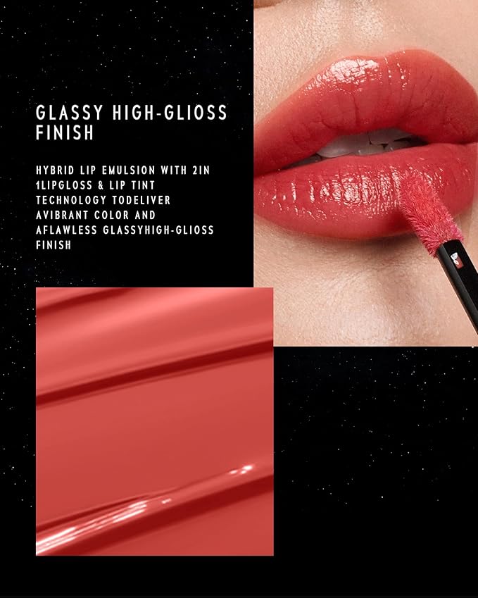 STELLAR DUST LIP STAIN-Long Lasting, Waterproof and Transferproof Lip Tint, Glossy Finish Lip Gloss, Lightweight Lipstick, High Coverage, Stocking Stuffers For Teen Girls (004 Mauvion)