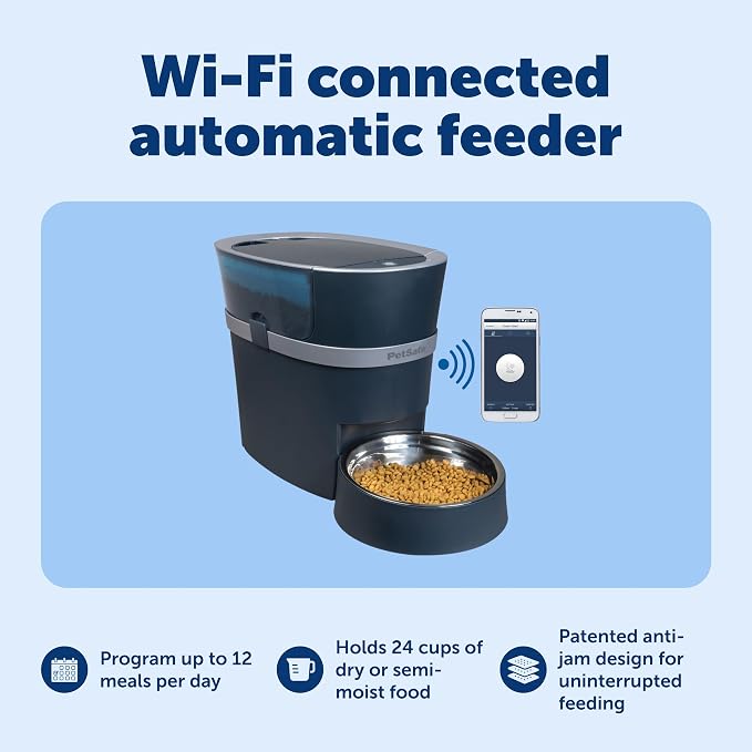 PetSafe Smart Feed Automatic Pet Feeder, 6L/24 Cup, Programmable | Alexa Enabled for Snack Feeding, App Alerts When Low/Empty, Slow Feed Setting, Backup Batteries Keep Meals on Schedule