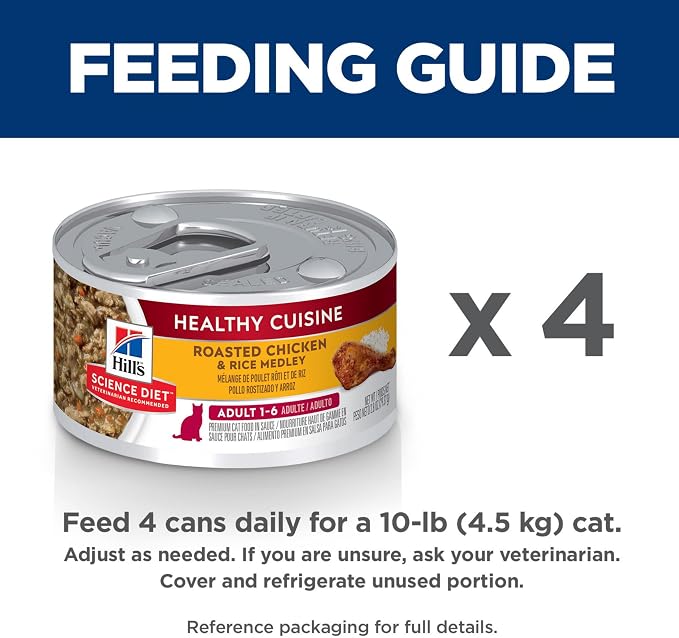 Hill's Science Diet Adult 1-6 Healthy Cuisine Wet Cat Food | #1 Veterinarian Recommended, Roasted Chicken & Rice, 2.8 oz. Cans, 24-Pack