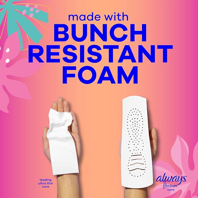 Always Radiant Teen Feminine Pads for Women, Size 1 Regular Absorbency, with Wings, Unscented, 14 Count