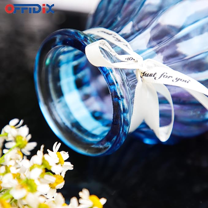 Glass Vase, Gradient Multicolor Flower Vase for Weddings, Events, Decorating, Arrangements, Flowers, Office, or Home Decor