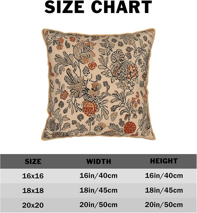 KSLIDS Art Boho Floral Soft Velvet Throw Pillow Covers Set of 2 Beige Rust Botanical Flowers Decorative Pillow Covers 20x20 Inch Farmhouse Vintage Pillow Case for Sofa Couch Living Room Home Decor