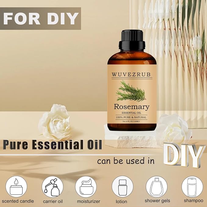 Rosemary Essential Oils, 120ML Pure and Natural Essential Oil for Aromatherapy Diffuser - Rosemary /4 Fl Oz
