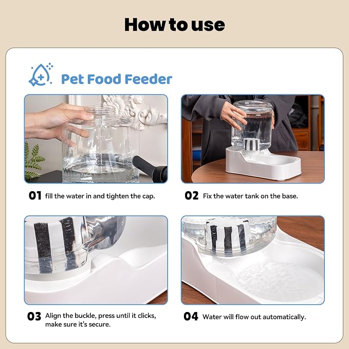 Automatic Cat Water Dispenser Dogs (Bowl not Included) | Dog Water Bowl Dispenser Adjustable Water Dispensing, Auto Pet Waterer for Cats and Dogs