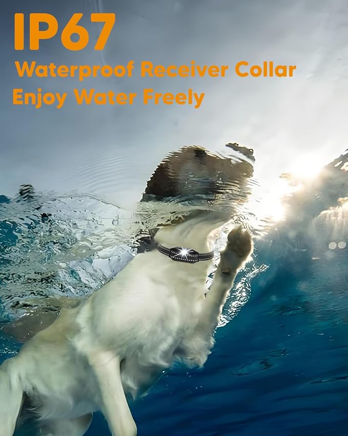 Dog Shock Collar - 3300FT Dog Training Collar with Remote, Flashing Light, IPX67 Waterproof Dog Collar with 6 Training Modes, Smart Dog E Collar for 15-120lbs Small Medium Large Dogs