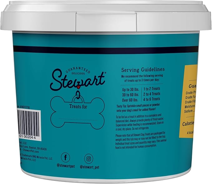 Stewart Freeze Dried Dog Treats, 100% Chicken Breast, 14.8 oz Tub | Premium Quality Raw Protein, Single Ingredient, High Protein Training Treats & Food Topper, No Refrigeration, Cat Friendly