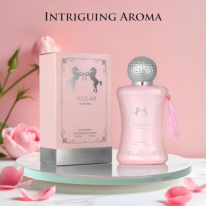 Delilah for Women - Floral Fruity Fragrance - Top Notes of Rose, Peony, Lychee, Bergamot & Nutmeg - Base Scents of Cashmeran, Cedar & Incense - Free of Paraben - Elegant 100ml Bottle, Women Parfume