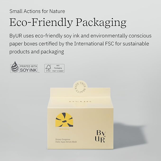 ByUR Honey Gorgeous Daily Aqua Serum Mask (30 Count) Hydrating Moisturizing Face Mask, Skin Elasticity & Firmness Treatment, Honey Extract for Dry Skin, Pore Tightening, Vegan K-Beauty Skincare
