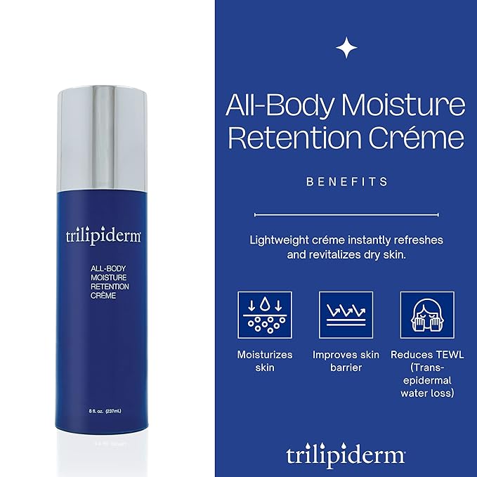 Trilipiderm Weekender Bundle – All-Body Moisture Retention Crème 2-Pack Travel Size – 1x SPF 30 Broad Spectrum Sunscreen 8 oz + 1x Original Formula 8 oz – Hydrating Skincare for All Skin Types