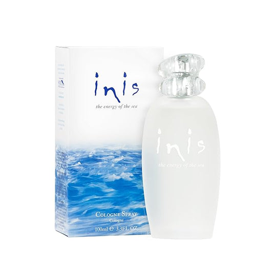 Inis the Energy of the Sea - Cologne Spray, Large Unisex Perfume for Women and Men, Clean Fresh Aquatic Ocean Fragrance in Frosted Sea Glass Bottle, 3.3 fl oz