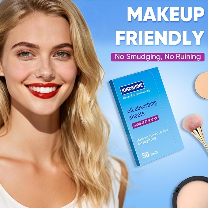 KINESHINE 150P High-Performance Oil Absorbing Sheets for Face - Makeup Friendly Blotting Papers for Oily Skin - Oil Blotting Sheets for Face