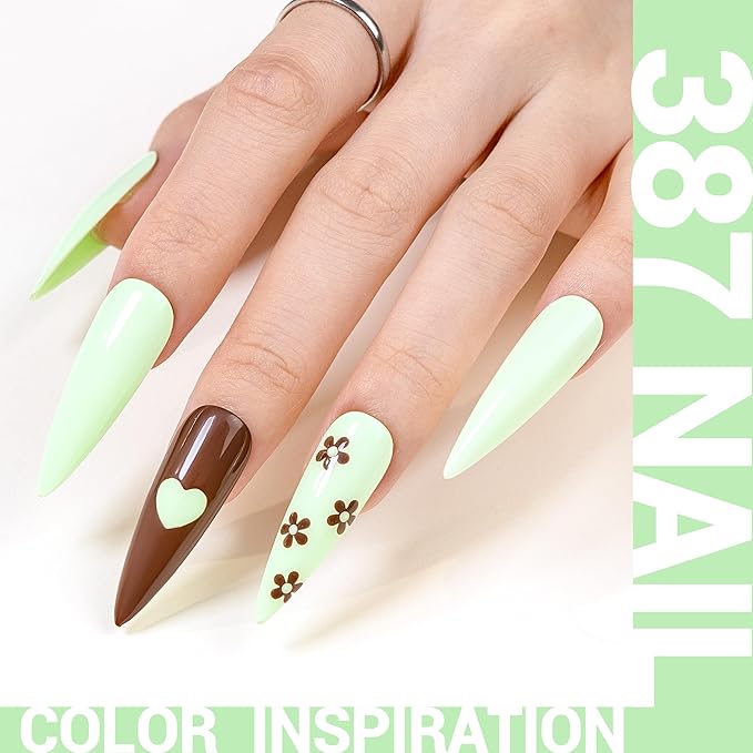 MelodySusie Thick Light Green Gel Nail Polish,0.5 Fl Oz Pastel Soak Off UV LED Funny Bunny Green Gel Polish Gift for Women Nail Art Manicure Salon DIY Nail Design Decoration at Home-326