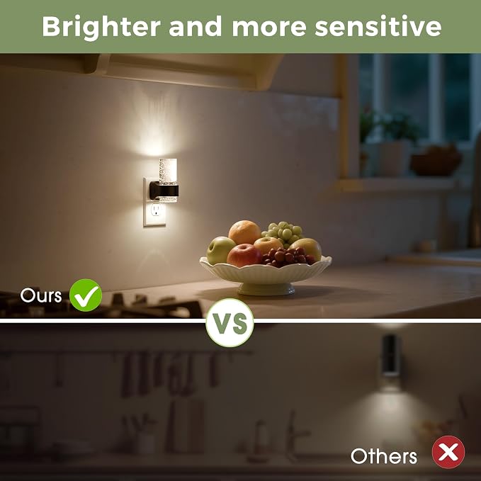 L LOHAS LED Night Lights Plug into Wall, 2 Pack Mini Dimmable Night Light | Dusk-to-Dawn, Soft White/Cool White/Amber 3 Light Color, 0-100LM Adjustable Brightness, Bubble Nightlight for Hallway