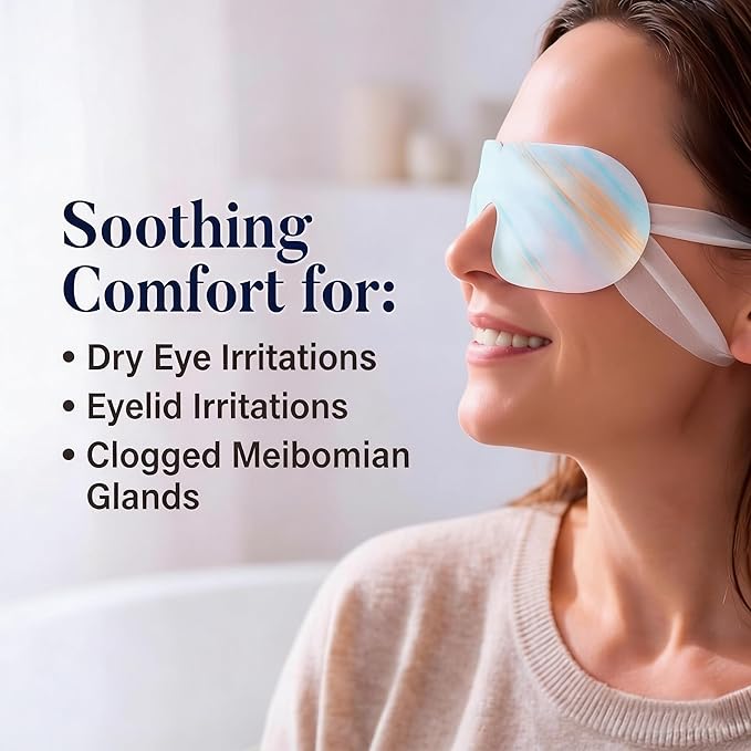 16 Packs Self Heating Steam Eye Masks: Disposable Moist Warm Compress for Dry Eyes, Eye Strain, Stye & Stress Relief – No Microwave Needed for Relax, Travel, Sleep & Spa, Unscented